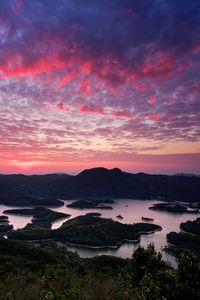 Preview wallpaper bay, islands, hills, twilight, nature