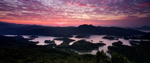 Preview wallpaper bay, islands, hills, twilight, nature