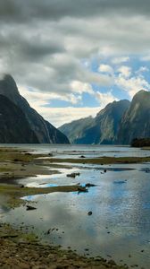 Preview wallpaper bay, mountains, landscape, nature
