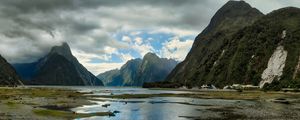 Preview wallpaper bay, mountains, landscape, nature