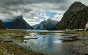 Preview wallpaper bay, mountains, landscape, nature