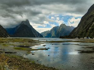Preview wallpaper bay, mountains, landscape, nature