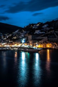 Preview wallpaper bay, pier, island, city, night
