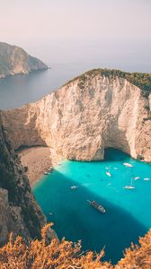 Preview wallpaper bay, rocks, beach, sea, boats