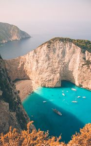 Preview wallpaper bay, rocks, beach, sea, boats