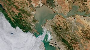 Preview wallpaper bay, sea, aerial view, satellite