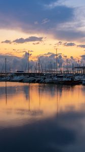 Preview wallpaper bay, yachts, water, clouds