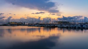 Preview wallpaper bay, yachts, water, clouds