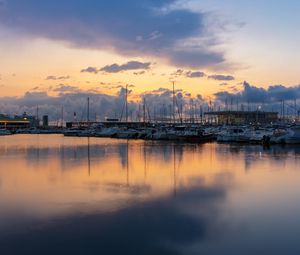 Preview wallpaper bay, yachts, water, clouds