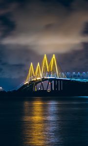 Preview wallpaper baytown, united states, bridge, night