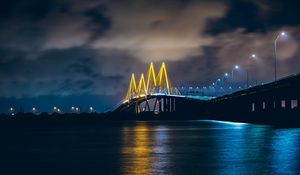 Preview wallpaper baytown, united states, bridge, night