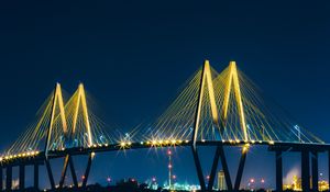 Preview wallpaper baytown, united states, bridge, night