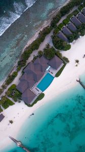 Preview wallpaper beach, aerial view, coast, island