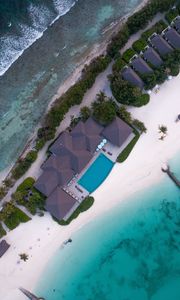 Preview wallpaper beach, aerial view, coast, island