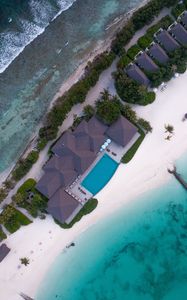 Preview wallpaper beach, aerial view, coast, island