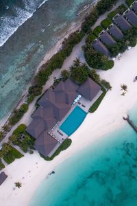 Preview wallpaper beach, aerial view, coast, island