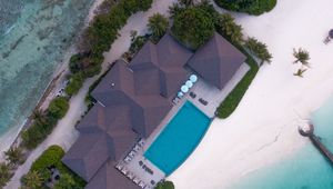 Preview wallpaper beach, aerial view, coast, island