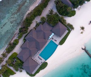 Preview wallpaper beach, aerial view, coast, island