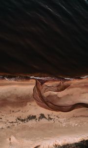 Preview wallpaper beach, aerial view, sand, waves