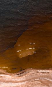 Preview wallpaper beach, aerial view, sand, waves, ripples