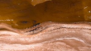 Preview wallpaper beach, aerial view, sand, waves, ripples