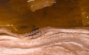 Preview wallpaper beach, aerial view, sand, waves, ripples