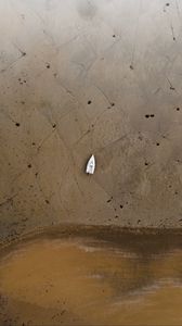 Preview wallpaper beach, boat, aerial view, sand, shore