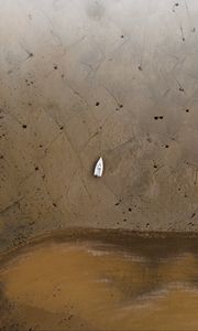 Preview wallpaper beach, boat, aerial view, sand, shore
