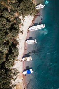 Preview wallpaper beach, boats, aerial view, sea, shore