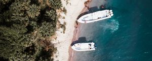 Preview wallpaper beach, boats, aerial view, sea, shore