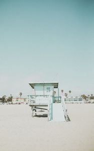 Preview wallpaper beach, building, booth, coast, sand