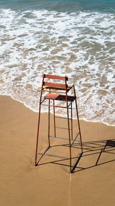 Preview wallpaper beach, chair, sea, water, sand
