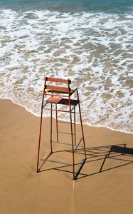 Preview wallpaper beach, chair, sea, water, sand