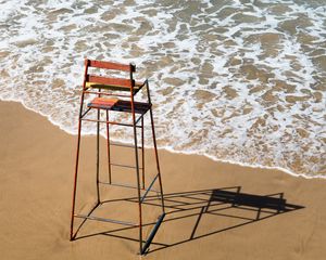 Preview wallpaper beach, chair, sea, water, sand