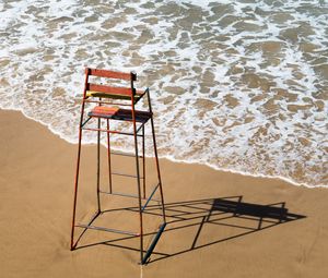 Preview wallpaper beach, chair, sea, water, sand