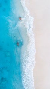 Preview wallpaper beach, coast, aerial view, sea, surf