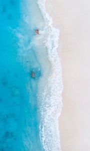 Preview wallpaper beach, coast, aerial view, sea, surf