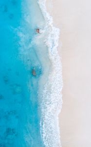 Preview wallpaper beach, coast, aerial view, sea, surf