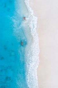 Preview wallpaper beach, coast, aerial view, sea, surf