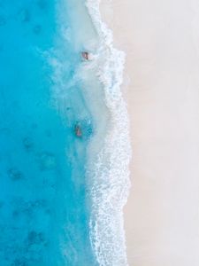 Preview wallpaper beach, coast, aerial view, sea, surf