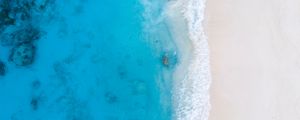 Preview wallpaper beach, coast, aerial view, sea, surf