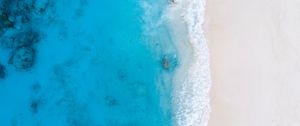 Preview wallpaper beach, coast, aerial view, sea, surf