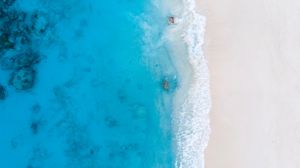 Preview wallpaper beach, coast, aerial view, sea, surf