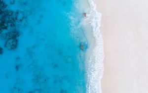 Preview wallpaper beach, coast, aerial view, sea, surf