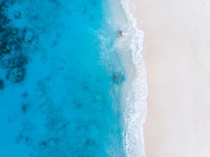 Preview wallpaper beach, coast, aerial view, sea, surf