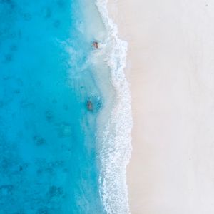 Preview wallpaper beach, coast, aerial view, sea, surf