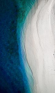 Preview wallpaper beach, coast, aerial view, water, sand