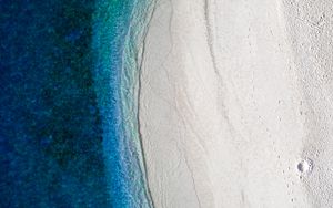 Preview wallpaper beach, coast, aerial view, water, sand