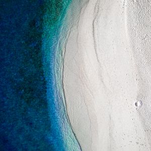 Preview wallpaper beach, coast, aerial view, water, sand