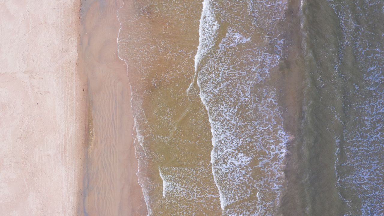 Wallpaper beach, coast, aerial view, tide